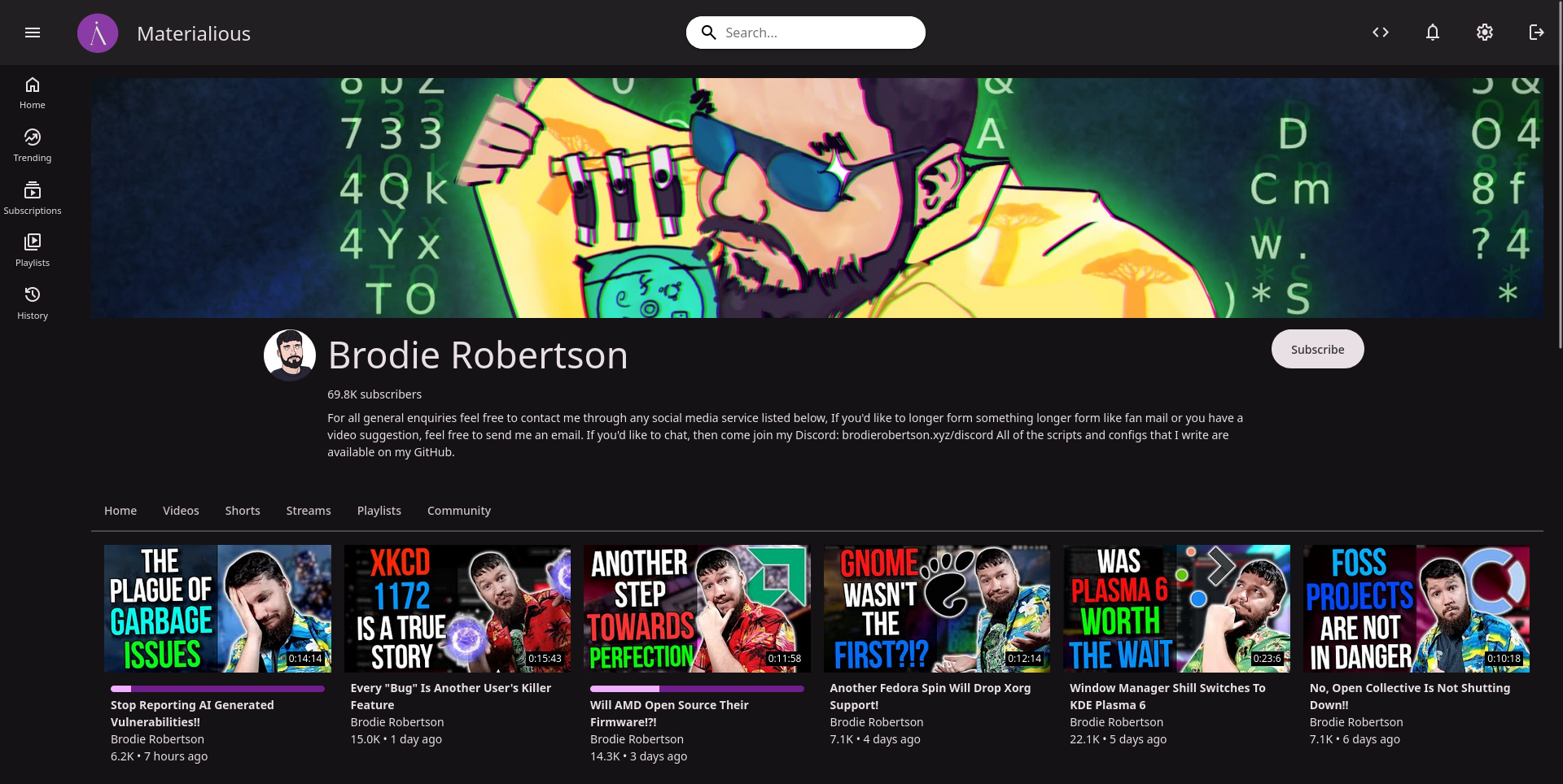 Preview of channel