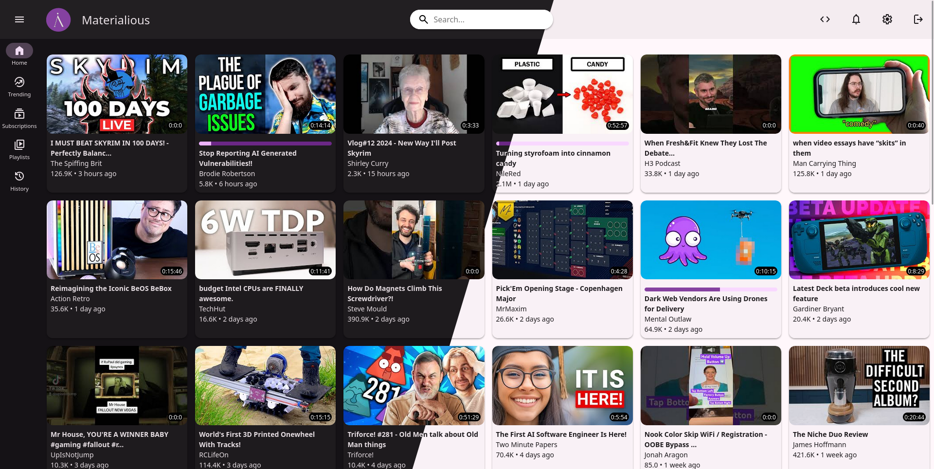 Preview of homepage