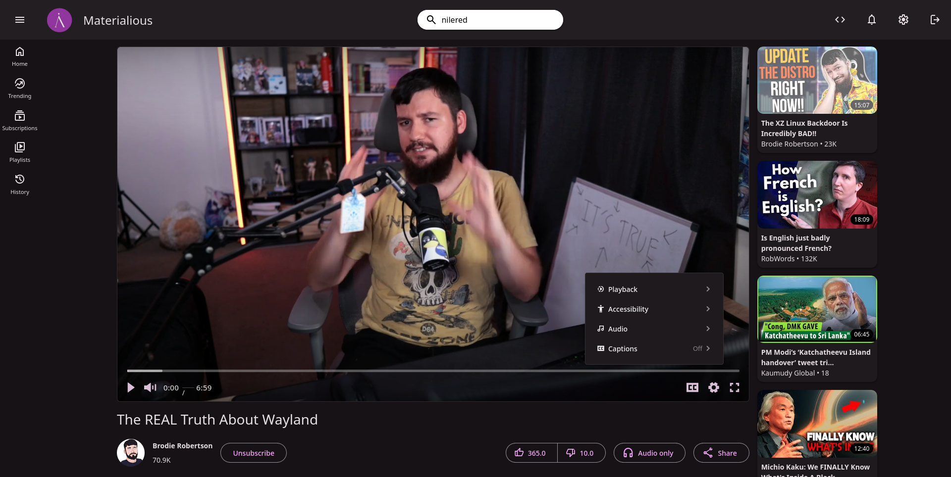 Preview of player