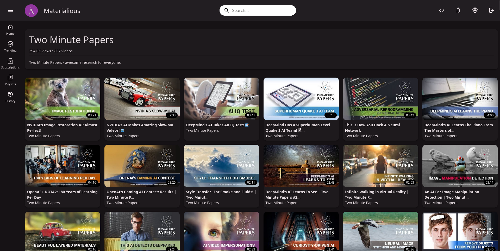Preview of playlist page